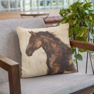 Cojín Decorativo Profile of Brown Wild Horse