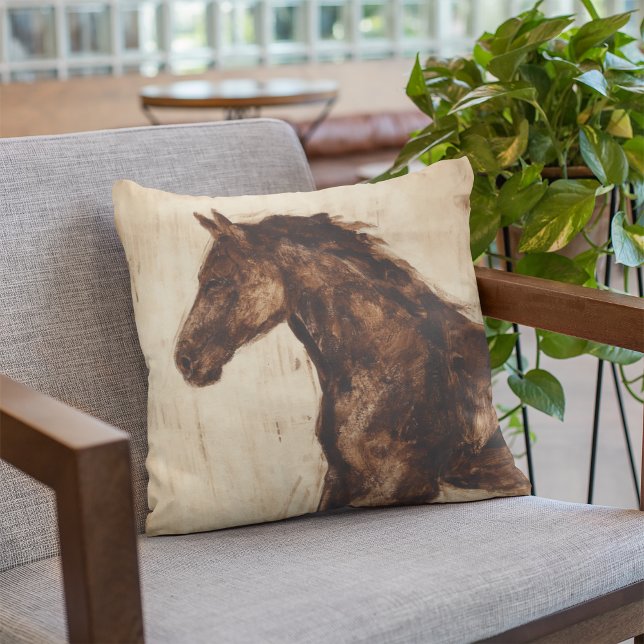 Cojín Decorativo Profile of Brown Wild Horse (Subido por el creador)