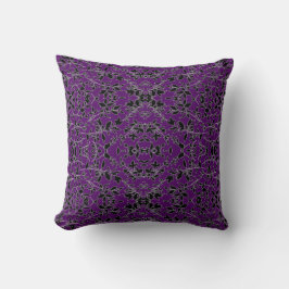 Cojín Decorativo Profundo Purple Boho Sheikh Leaf