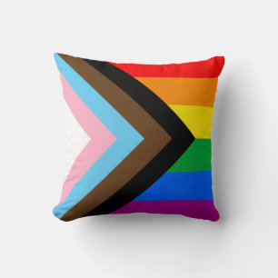 Cojín Decorativo Progreso del Orgullo Progresista LGBTQ+