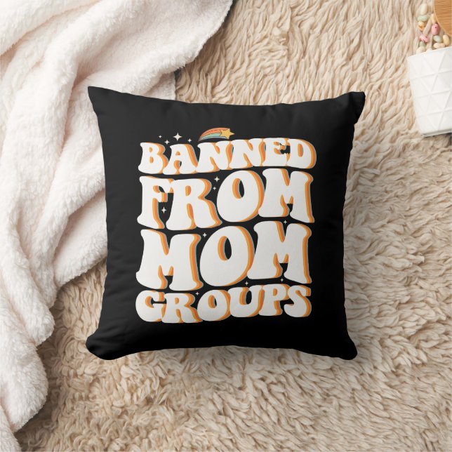 Cojín Decorativo Prohibido de grupos de madres divertida fiesta de  (Manta)