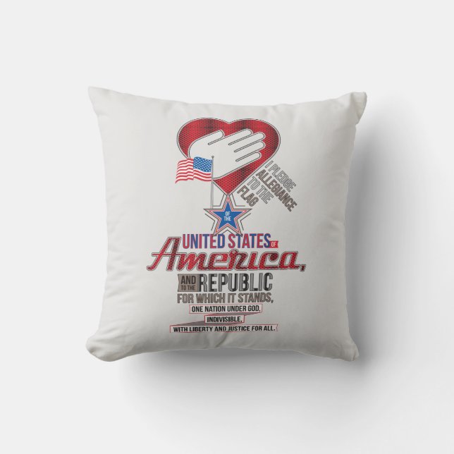 Cojín Decorativo Promesa de Lealtad de los Estados Unidos (Anverso)