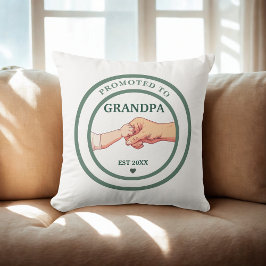 Cojín Decorativo Promoted to Grandpa Est. 20XX Throw Pillow