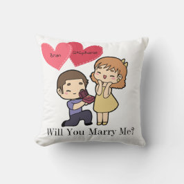 Cojín Decorativo Propuesta de matrimonio cutáneo kawaii