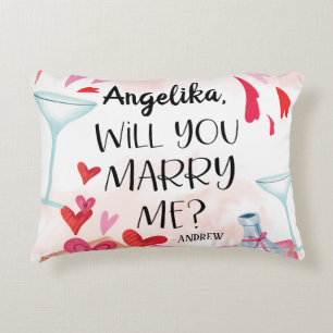 Cojín Decorativo Propuesta matrimonial   ¿Te Casarás Conmigo? Nombr