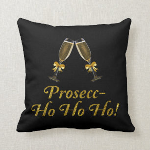 Cojín Decorativo ¡Prosecc-Ho Ho Ho! Gracioso Fiesta de Navidades P