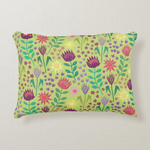 Cojín Decorativo Protea Bloque Floral Imprimir Millefleur verde ale