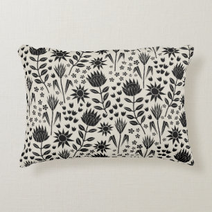 Cojín Decorativo Protea Floral Block Print Millefleur Ropa negra