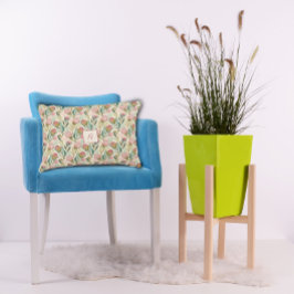 Cojín Decorativo Protea Flower Floral pink green Pattern monogram