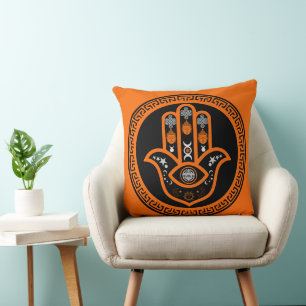 Cojín Decorativo Protección del Ojo Malo Mano Hamsa