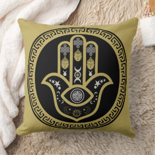 Cojín Decorativo Protección del Ojo Malo Mano Hamsa
