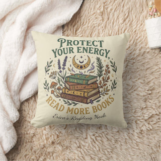 Cojín Decorativo Protege Tu Energía Leer Más Libros Celestiales