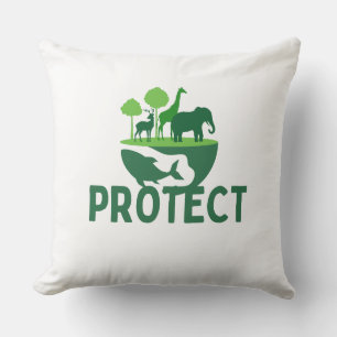 Cojín Decorativo Proteja nuestro planeta Mug - Vida silvestre y con
