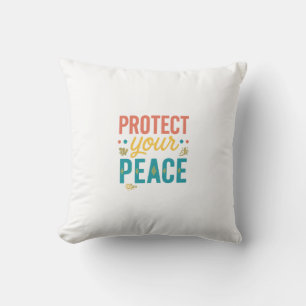 Cojín Decorativo Proteja su paz - Motivación Minimalista