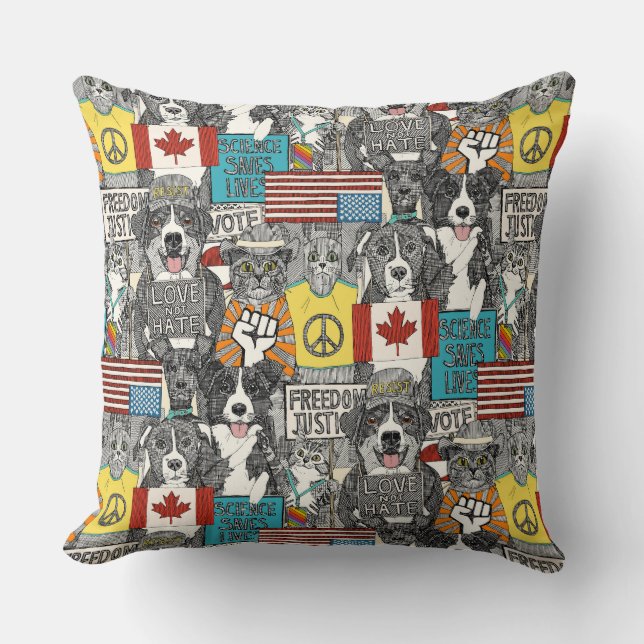 Cojín Decorativo protesta mascota (Anverso)