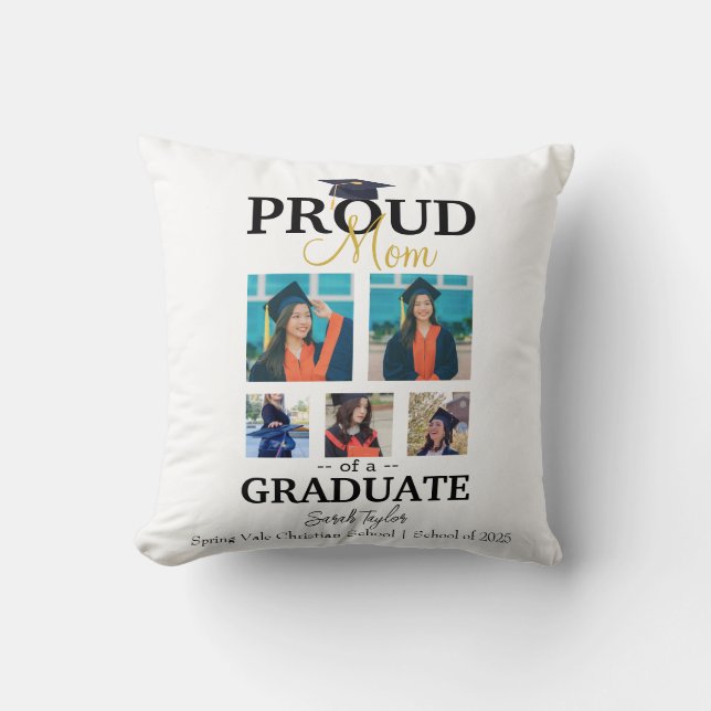 Cojín Decorativo Proud mom of graduate 2025 (Anverso)