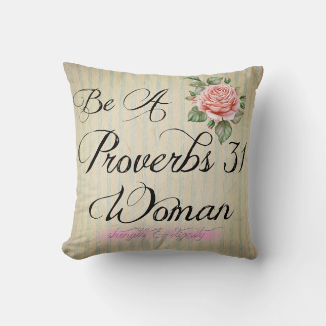 Cojín Decorativo Proverbios 31 Mujer (Anverso)