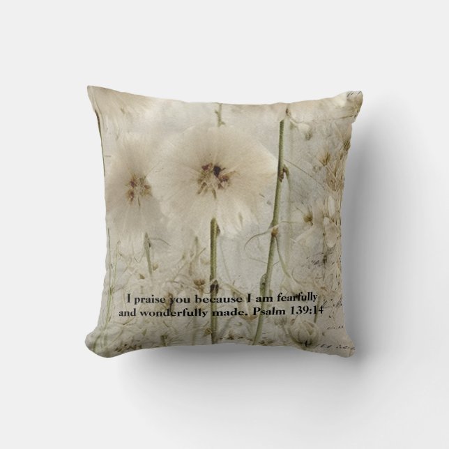 Cojín Decorativo Psalm 139: 14 Throw Pillow (Anverso)