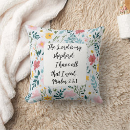 Cojín Decorativo Psalm 23:1 Floral Throw Pillow