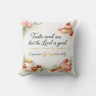 Cojín Decorativo Psalm 34:8 Bible Verse, Messianic Jewish Decor