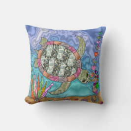 Cojín Decorativo Psicodelia Mar Turtle Hipomposo Art Pillow