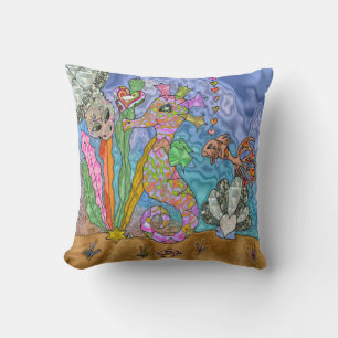 Cojín Decorativo Psicodelia Marítimo Tortuga Marítima Pillow