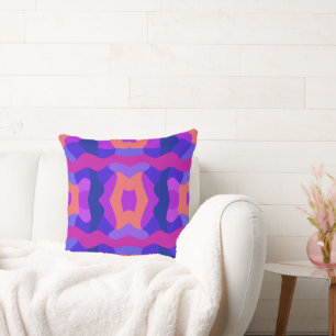 Cojín Decorativo Psicodelia Naranja Púrpura Rosa