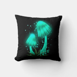 Cojín Decorativo Psicodélico Tapón de pixie Gopando champiñón cian