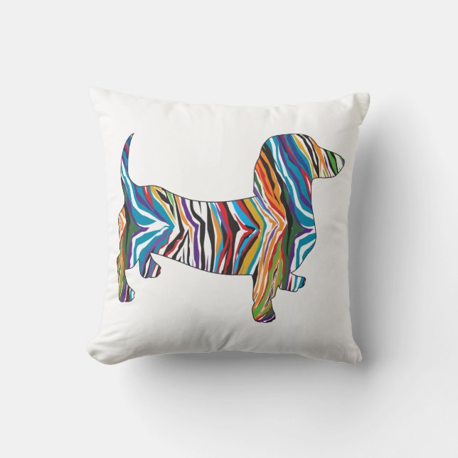 Cojín Decorativo Psychedelic Dachshund (Anverso)