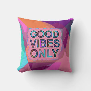 Cojín Decorativo Psychedelic "Good Vibes Only" Text Graphic