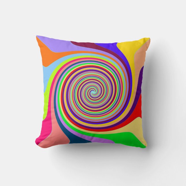 Cojín decorativo Psychedelic Swirl (Anverso)