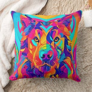 Cojín Decorativo Psychedelic Wolf Majesty