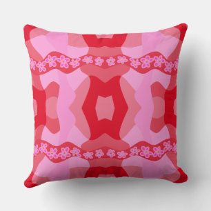 Cojín Decorativo Psychedely Daisy Chain Patchwork - Rojo rosado