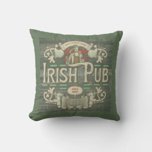 Cojín Decorativo Pub irlandés personalizado del Día de San Patricio
