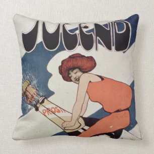 Cojín Decorativo Publicidad de poster 'Jugend, mag semanal