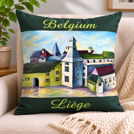 Cojín Decorativo Pueblo de Arte Popular de Lieja Bélgica