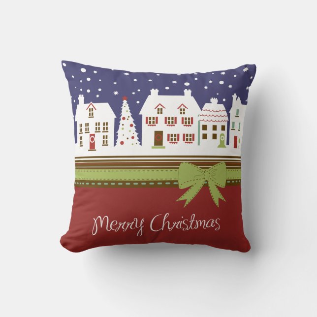 Cojín Decorativo Pueblo Navideño (Anverso)