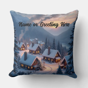 Cojín Decorativo Pueblo navideño personalizado 1