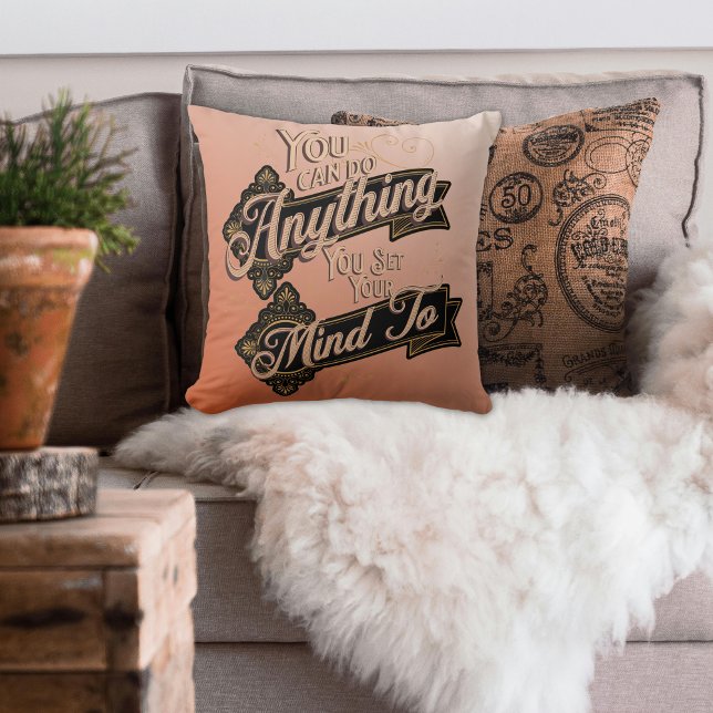 Cojín Decorativo Puedes Hacer Cualquier Cita De Terracotta Rosa (Subido por el creador)