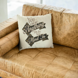 Cojín Decorativo Puedes Hacer Cualquier Cita Del Beige Marrón