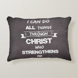 Cojín Decorativo Puedo hacer todas las cosas a través del Verso de 
