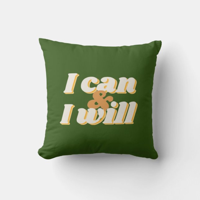 Cojín Decorativo Puedo y voy a camiseta (Anverso)