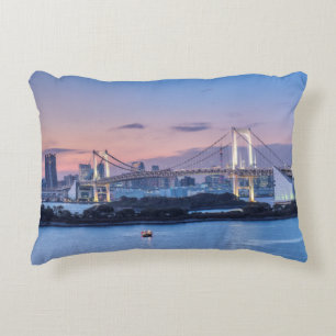 Cojín Decorativo Puente arco iris en crepúsculo