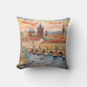 Cojín Decorativo Puente Carlos y Skyline Old Town