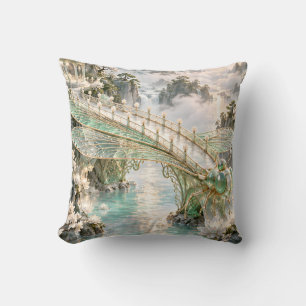 Cojín Decorativo Puente de jardín de vidrio Celadon Dragonfly
