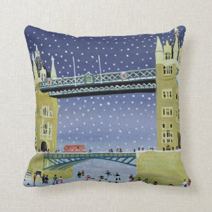 Cojín Decorativo Puente de la torre: Patinaje en el hielo fino