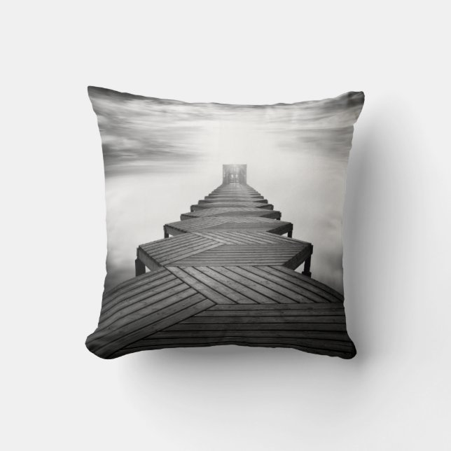 Cojín Decorativo Puente de madera sobre el mar (Anverso)