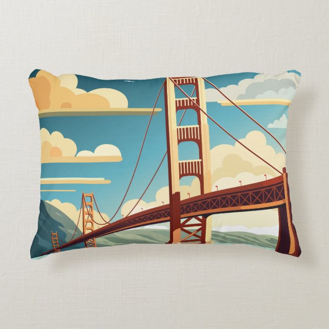 Cojín Decorativo Puente dorado (Anverso)