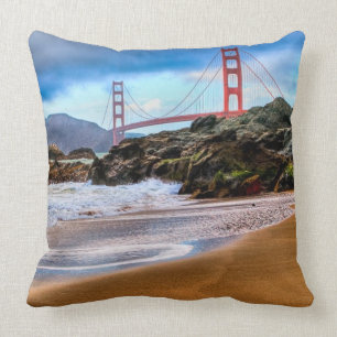 Cojín Decorativo Puente Golden Gate en la puesta del sol