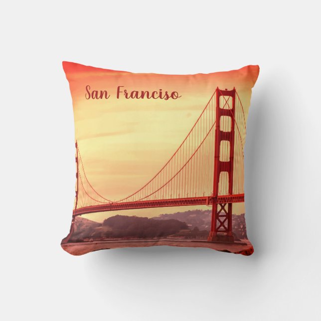 Cojín Decorativo Puente Golden Gate en San Francisco (Anverso)